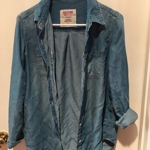 SOLD Boyfriend fit button up blouse denim